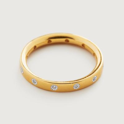 Skinny Diamond Crown Ring, Gold Vermeil on Silver