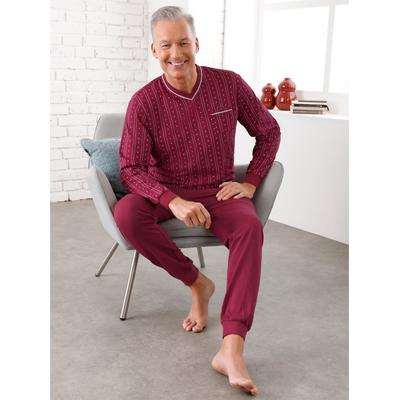 Schlafanzug KINGS CLUB, Herren, Gr. 64/66, rot (bordeaux, bedruckt), 100% Baumwolle, Homewear-Sets Image