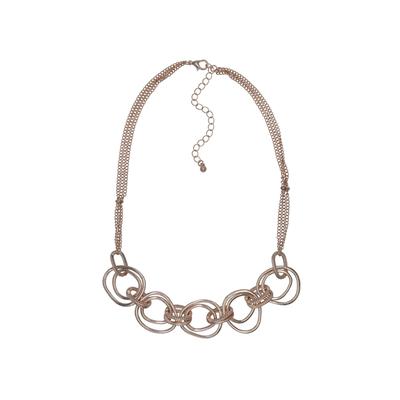 Steuer Modeschmuck Kette Metall Matt Glanz vergoldet rot Image