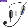 Cuffie con microfono wireless 2 in 1 Sistema microfonico a lungo raggio Cuffie con microfono Amplificatore vocale per insegnare artisti sul palco Guida fitness