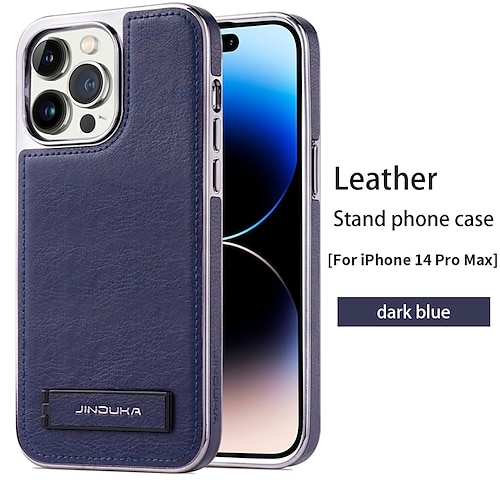Handy Hülle Handyhüllen Für iPhone 16 15 14 Pro Max Plus 13 Pro Max Rückseite Ständer Stoßfest Retro TPU PU-Leder Image