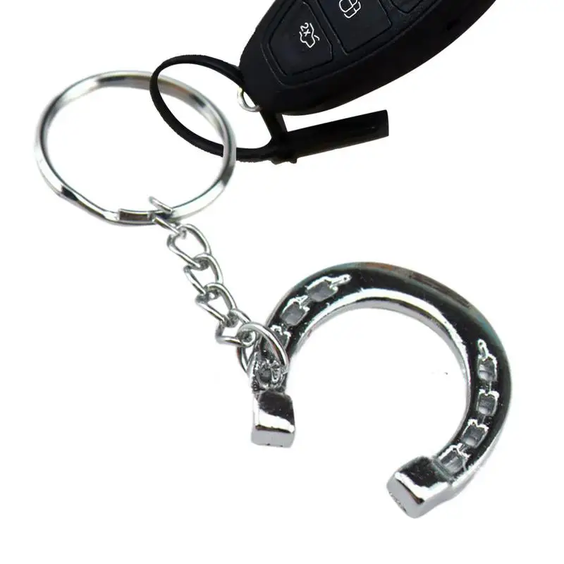 Glücklicher Hufeisen-Schlüsselanhänger, Hufeisen-Rucksack-Charm, modische Zinklegierung, Glück, Tierfuß, Schlüsselanhänger, Ornamente, Widgets Image