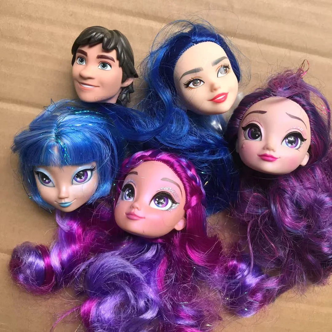DISNEY Mädchen Prinzessin Puppe Köpfe Mädchen Spielhaus DIY Dressing Puppe Kopf Kuchen Dekore Sammlung 1/6 Weibliche Puppe Köpfe Teile