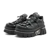 Neue Punk Stil Frauen Schuhe Lace-up Ferse Höhe 6CM Plattform Schuhe Frau Gothic Ankle Rock Stiefel Metall dekor Frau Turnschuhe