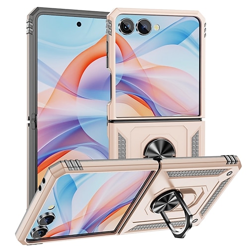 Handy Hülle Handyhüllen Für Samsung Galaxy Z Flip 7 Z Flip 6 Z Flip 4 Rückseite Magnetisch Ständer Ringverschluss Rüstung TPU PC Image