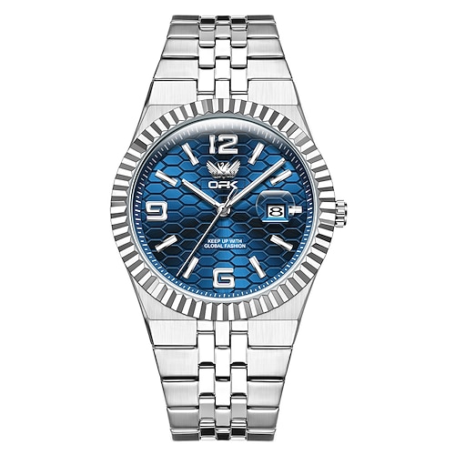 OPK Marke Herren Quarzuhr Luxus großes Zifferblatt Mode Business leuchtender Kalender wasserdichte Dekoration Edelstahlarmbanduhr Image