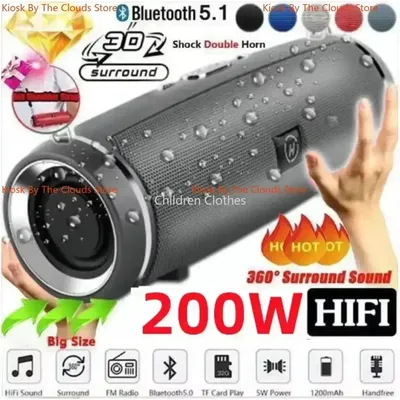 Tragbare drahtlose Bluetooth-Lautsprecher ipx7 wasserdichte Outdoor-Hifi-Säule Lautsprecher Subwoofer Stereo-Lautsprecher FM Radio TF Boom Box