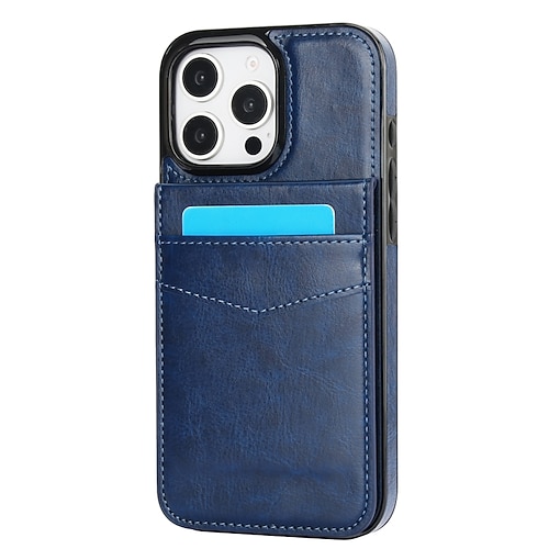 Handy Hülle Handyhüllen Für 16 15 14 Pro Max Plus 16e 13 Mini Rückseite Ständer Kartenfach Stoßfest Retro TPU PU-Leder Image