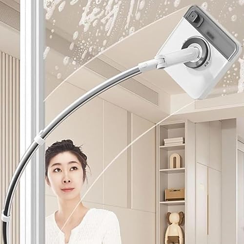 gebogene Fensterreinigungsbürste mit langem Griff – Mehrzweck-Abzieher mit Verlängerungsstange für Glastüren, Autos, Wohnböden Image