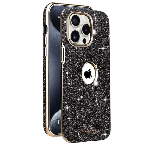 Handy Hülle Handyhüllen Für iPhone 16 15 14 Pro Max Plus 13 Pro Max Rückseite Unterstützt kabelloses Laden Bling Glitzer glänzend Stoßfest Retro TPU PC Image