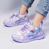 Kids'Casual Schuhe Led Licht Elsa Prinzessin Gefrorene PU Leder Frühling Laufschuhe Für Mädchen Anti-slip Rosa Lila größe 23-35