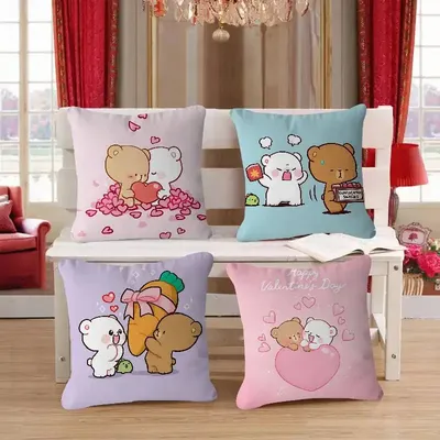 M-MilkS Niedlicher M-MokkaS Kissenbezug Kissenbezug Polsterung Sofa Wurfkissen Home Decor Kissenbezug Image