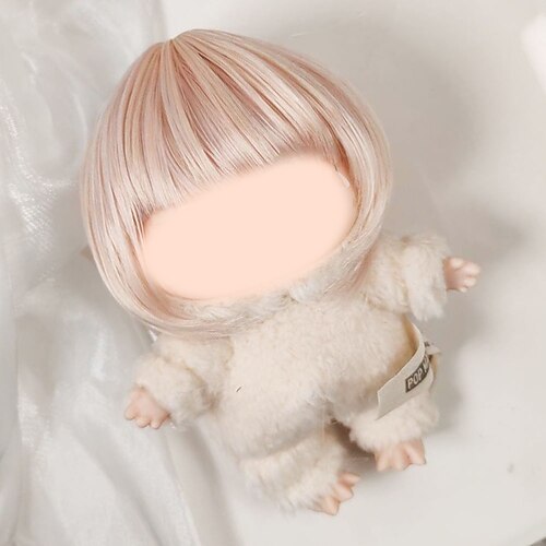 Puppenhaarteil Hochtemperaturfaser niedliches Kawaii-Haarteil Haarzubehör für 6,7 Zoll Puppe oder Blind-Box-Figur Weihnachtsgeschenk Image