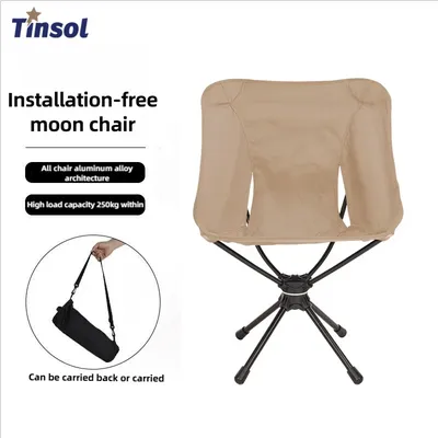 NEW Portable Outdoor Detachable Swivel Chair Camping Folding Chair Backpacking Lightweight Seat with Fishing Tote Hiking Trip
