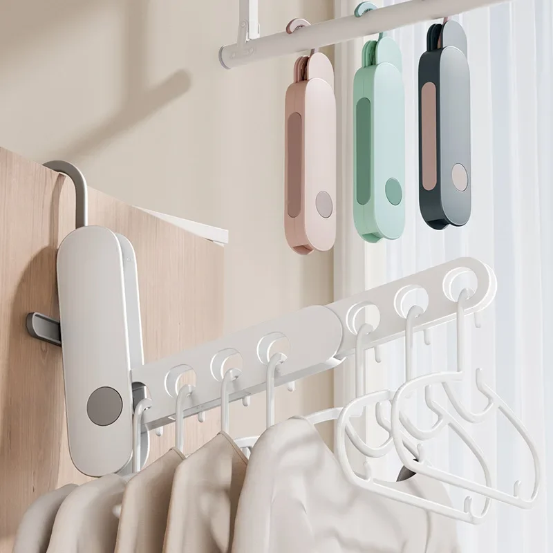 Outdoor Travel Portable Folding Clothes Hanger Portable Seven Hole Clothes Hanger Business Trip Hotel Clothes Hanger Divine Tool