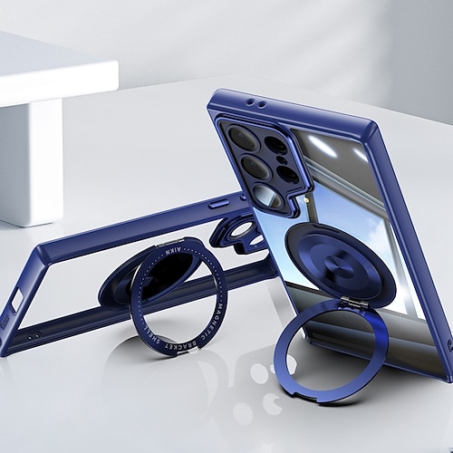 Handy Hülle Handyhüllen Für Samsung Galaxy S25 Ultra S24 Ultra S23 Ultra S24 FE Rückseite Magnetisch Ständer Stoßfest Retro TPU Image