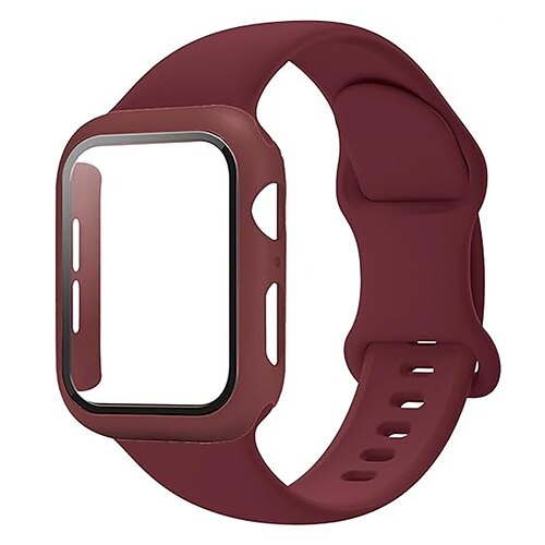Sportarmband Moderne Schnalle Kompatibel mit Apple Watch Armband 38mm 40mm 41mm 42mm 44mm 45mm 49mm mit Hülle Damen Herren Stoßfest Silikon Ersatzarmband für iwatch Ultra 2 Series 9 8 7 SE 6 5 4 3 2 1 Image