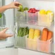 Scatola portaoggetti per frigorifero Cibo fresco Porta frigorifero Organizzatore Contenitori Scaffale Cestino Contenitore per spezie per frutta Cassetti Rack Forniture da cucina