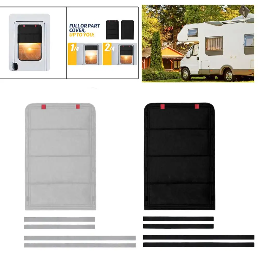 RV Tür Fenster Schatten Oberlicht Vent Abdeckung Sonnenschutz RV Camper Anhänger Sonnenblende faltbare Privatsphäre Fenster Abdeckung Sonne Blackout Schatten Image