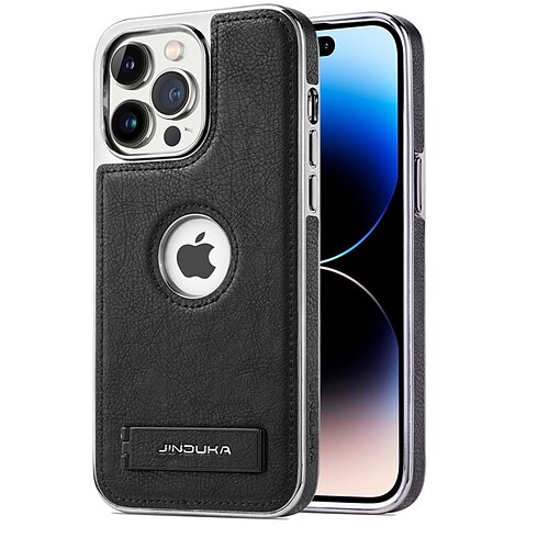 Handy Hülle Handyhüllen Für iPhone 16 15 14 Pro Max Plus 13 Pro Max Rückseite Mit Ständer Stoßfest Retro TPU PU-Leder Image