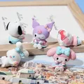 Kawaii 5 Pz-set Sanrio Kuromi Anime Figura Hello Kitty Modello Pom Pom Purin Action Figure Giocattoli Pochacco Doll My Melody Regali