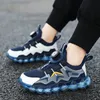 Kinder Schuhe Dicken Sohlen Laufen Dreh Schnalle Kinder Sport Casual Tennis Für Mädchen Jungen Outdoor Mesh Atmungsaktive Unisex Sneaker