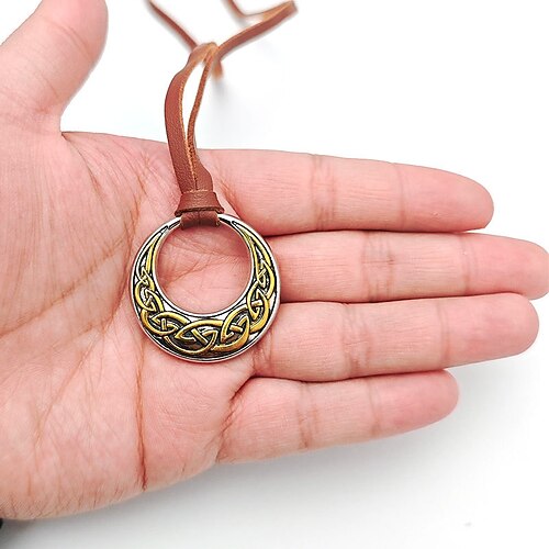 Retro Vintage Mittelalterlich Renaissance Halskette Anhänger Wikinger Keltischer Ritter Kostüm Unisex Keltisch Halloween Karneval Party Lässig LARP Erwachsene Halskette Ganzjahres Image