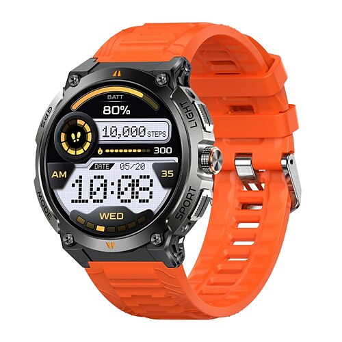 AK17G Smartwatch 1.43 Zoll Smartwatch Fitnessuhr Bluetooth Temperaturüberwachung Schrittzähler Aktivitäts-Tracker Kompatibel mit Android iOS Damen Herren GPS Langer Standby Freisprechanrufe IPX-8 Image