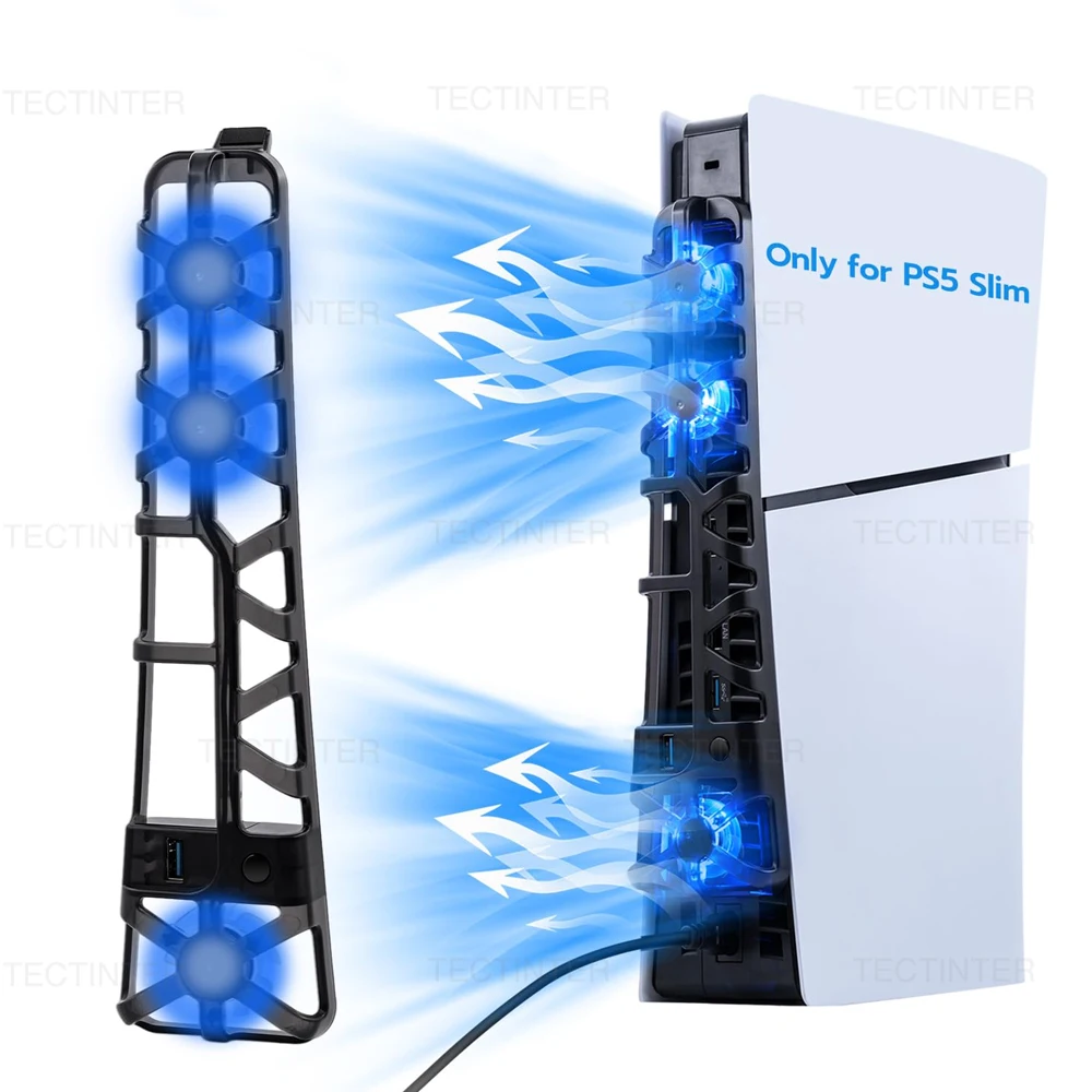 Lüfter für PS5 Slim Disc/Digitalkonsolen-Kühlsystem mit USB 3.0-Anschluss, Kühler für PlayStation 5 Slim-Zubehör Image