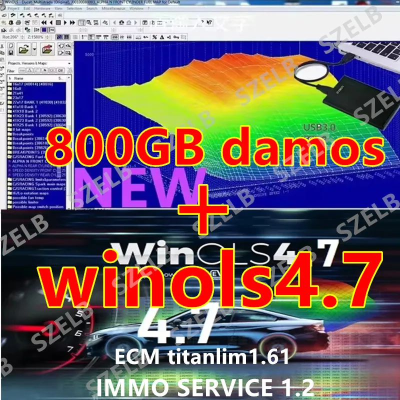 Winols 4,7 voll aktiviert +800 GB Damos Windows 10 11 Keine virtuelle Mehrsprachigkeit + ECM TITANIUM 1,61 + IMMO SERVICE Tool 4 in 1 Image