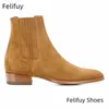 Hohe Qualität Luxus Spitz Chelsea Stiefel Aus Echtem Leder Männer Stiefeletten Business Büro Bankett Mode Große Größe Schuhe