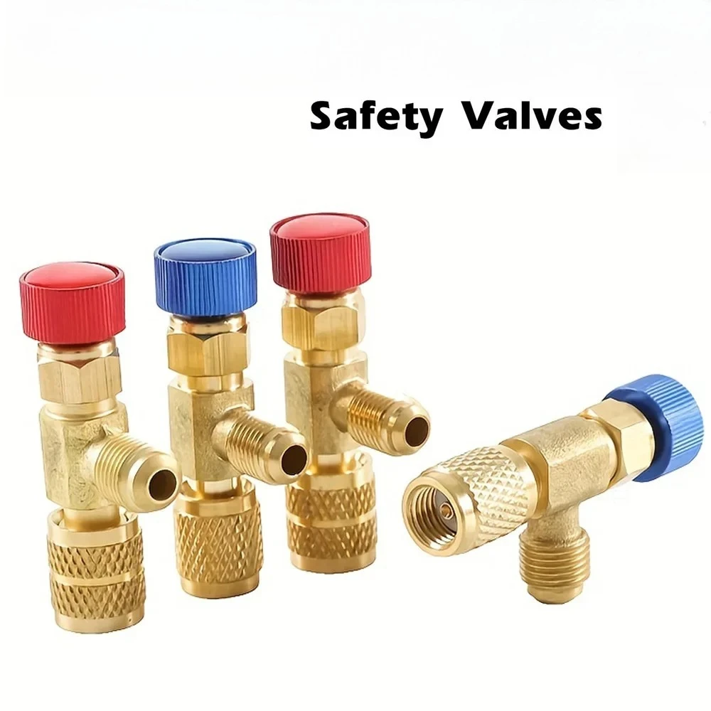 Flüssigkeitssicherheits-AC-Ventil R410A R22 Klimaanlage Kältemittel 1/4 Zoll Sicherheitsadapter für SAE 1/4 Zoll männlicher Famale Sicherheitsadapter Image