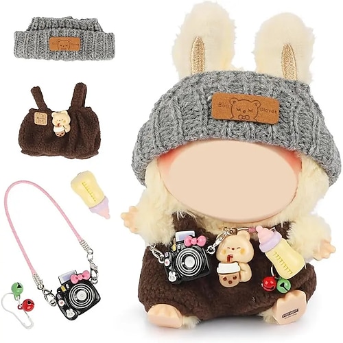 Puppenkleidung für Labubu 17cm/15cm Puppen Outfit-Set Luxus-Chic-Stil High-End-Mode passende Accessoires (keine Puppe)