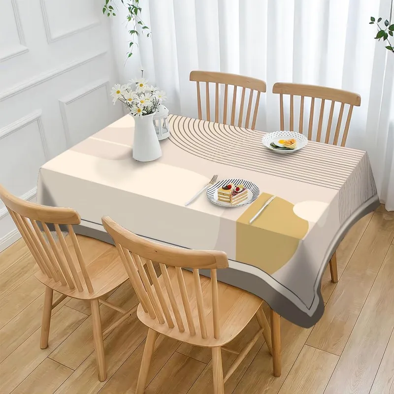 VIKAMA skandinavische geometrische abstrakte Wind-Tischdecke, wasserdichte Antifouling-Tischdecke, Restaurant-Party-Dekoration Image