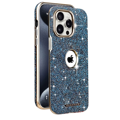 Handy Hülle Handyhüllen Für iPhone 16 15 14 Pro Max Plus 13 Pro Max Rückseite Unterstützt kabelloses Laden Bling Glitzer glänzend Stoßfest Retro TPU PC Image
