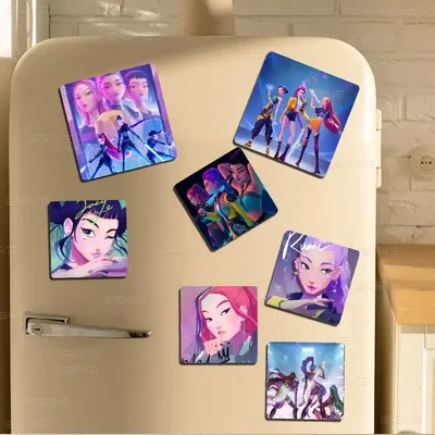 Film KPop Demon Hunters personalisierte Bild Kühlschrank Magnete quadratische Hochzeit Gefälligkeiten magnetische Dekoration Handwerk Image