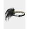 Damen-Stirnband mit goldenen Perlen und Federn im Stil der 1920er Jahre mit Strassketten – Vintage-Haar-Accessoire für Gatsby-Partys und Flapper