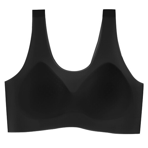 Damen Sport-BH Yoga Top Rundausschnitt Hautfreundlich Leichte Kleidung Atmungsaktiv Ärmellos Sport Einfarbig Oberteil Für Fitnesstraining Laufen Fitness Klassische Passform Sportkleidung Image