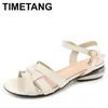 Sommer neue reife weiße schwarze Frauen formelle Sandalen heiße Med Heels Dame Sling back Schuhe plus große kleine Größe 35 43