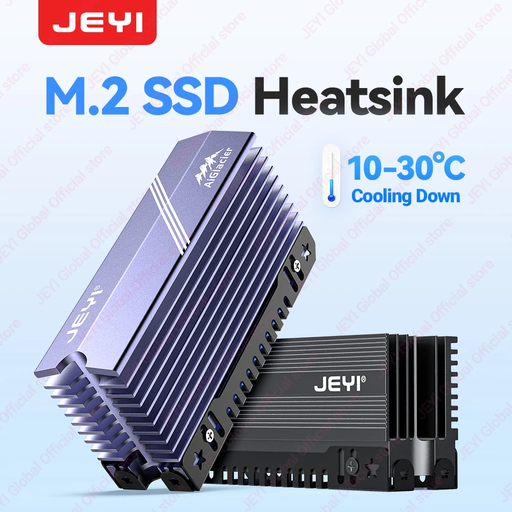 JEYI M.2 2280 NVMe NGFF SSD-Kühlkörper – robuster, passiver Konvektionsflossen-Kühlkörper aus Aluminium für PC-Kühler (max. 35). ℃ Abnehmen) Image