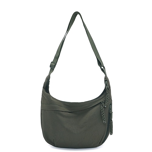 Damenmode, einfarbig, Nylon, Umhängetasche, Hobo-Tasche, wasserdicht, leicht, lässig, Umhängetasche, stilvoll, hochwertig, langlebig, trendige Handtasche für den Alltag