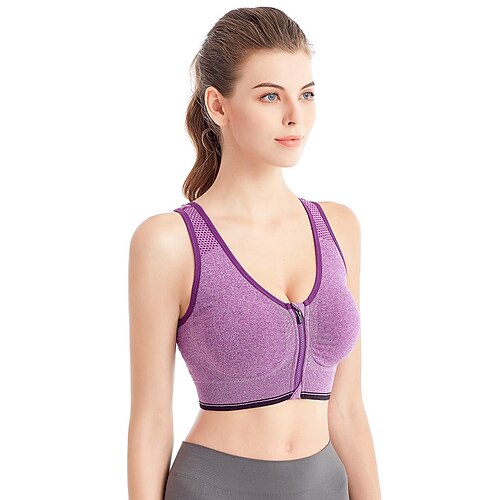 Damen Sport-BH Yoga Top T-shirt Fitness Rundausschnitt Elastisch Atmungsaktiv Ärmellos Sport Tarnung Sport-BHs Überkreuzter Rücken Für Fitnesstraining Laufen Fitness Klassische Passform Übergröße Image
