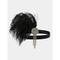 Damen-Stirnband mit goldenen Perlen und Federn im Stil der 1920er Jahre mit Strassketten – Vintage-Haar-Accessoire für Gatsby-Partys und Flapper