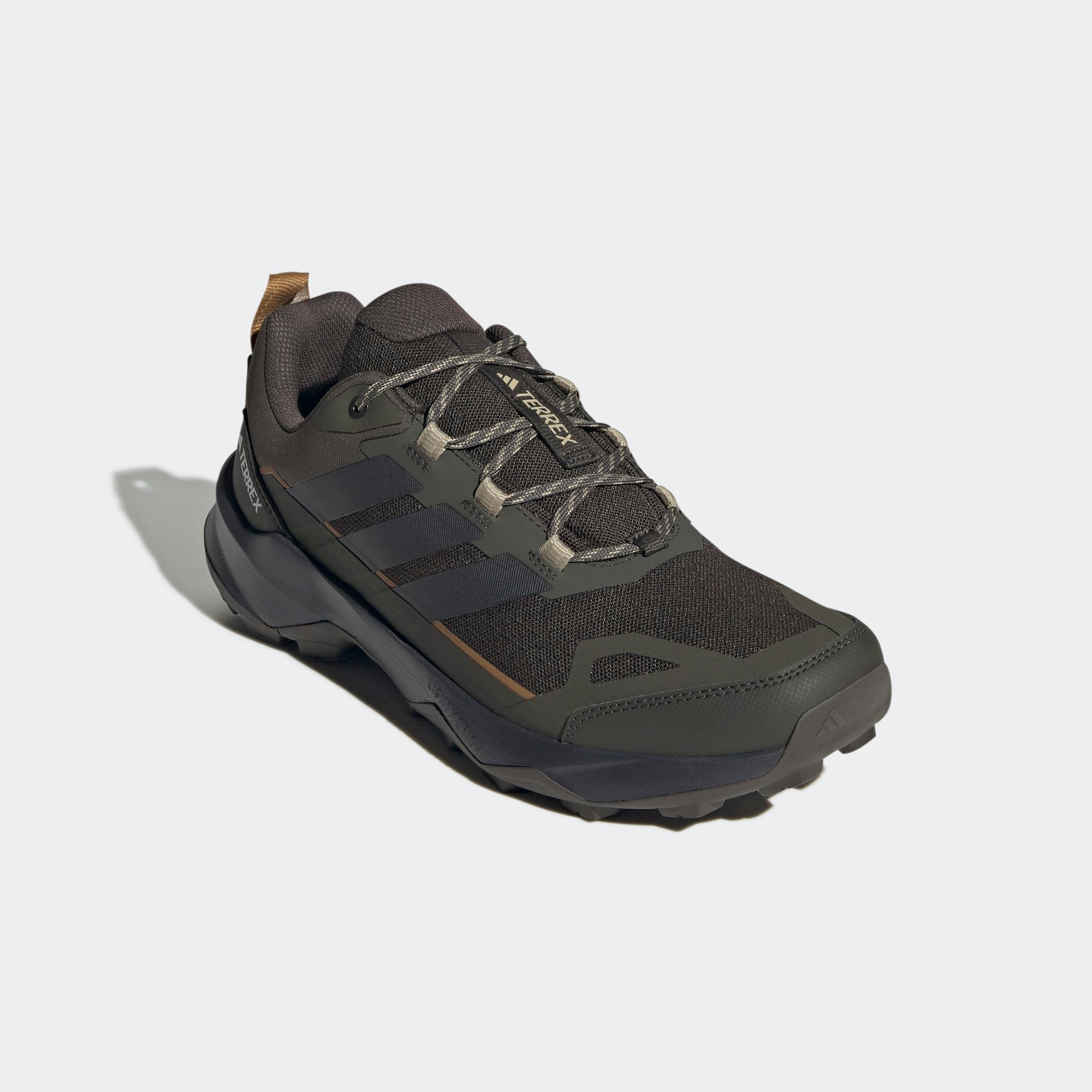 Wanderschuh ADIDAS TERREX "SKYCHASER AX5 E", Gr. 47, grün (shadow olive, carbon, savannah), Synthetik, Textil, Schuhe