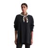 Sweatshirt MARC O'POLO "aus Organic Cotton", Damen, Gr. L, blau (deep night blau), Obermaterial: 100% Baumwolle, sportlich, loose fit, Rundhals, Langarm Rippbündchen, Sweatshirts