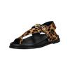 Zehentrenner INUOVO "INUOVO Sandalen Leder", Damen, Gr. 38, braun (leopard), Leder, casual, Schuhe