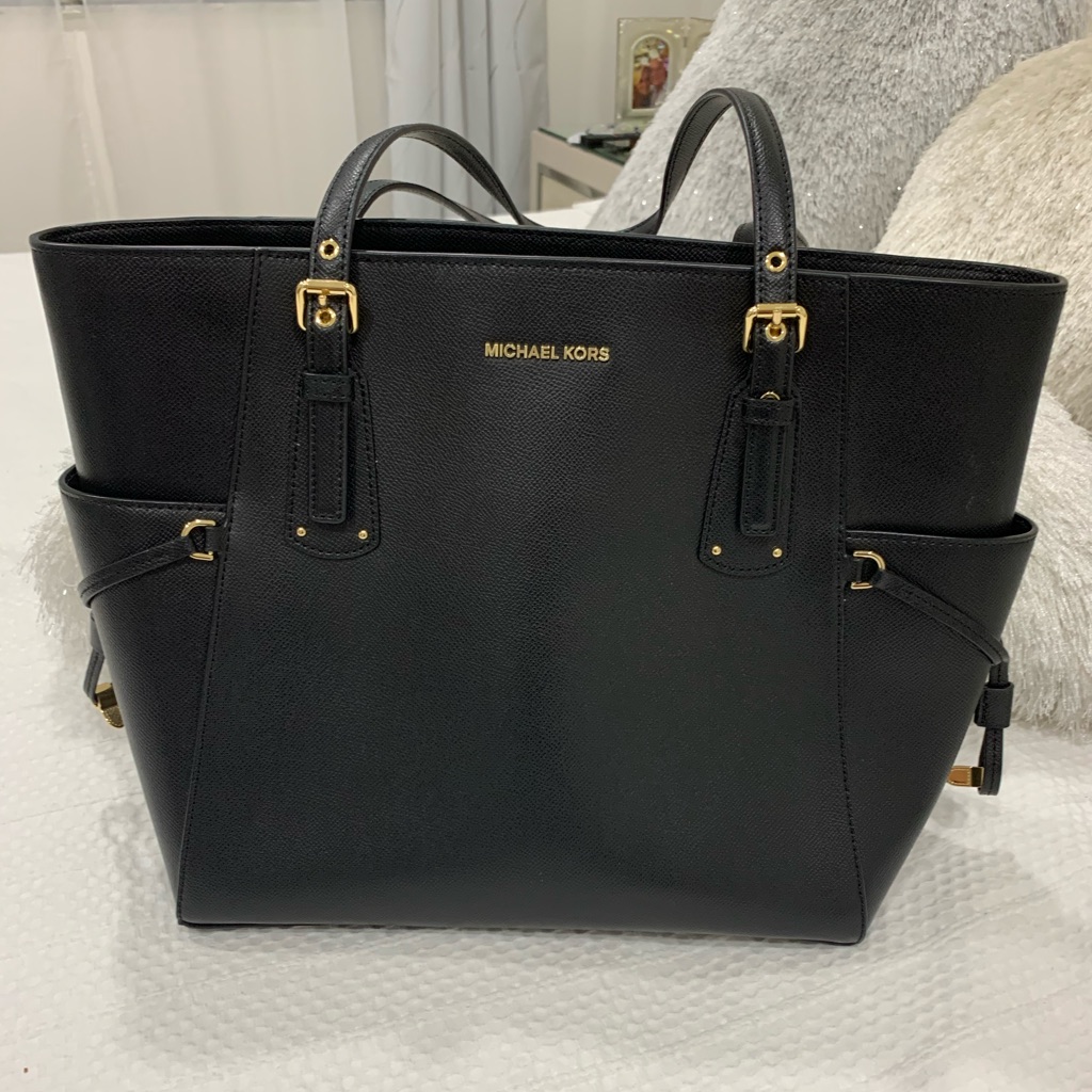 Michael Kors Bags | Handbag. Black Mk Beautiful Brand New | Color: Black/Gold | Size: Medium/Large