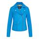 Infinity Leather Womens Blue Classic Brando Biker Jacket - Broome Lamb Leather - Size 22 UK | Infinity Leather Sale | Discount Designer Brands