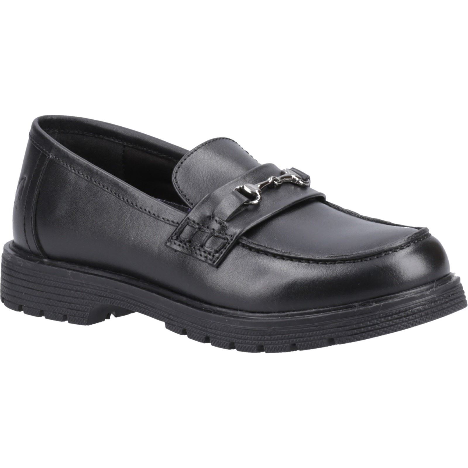 Hush Puppies Lydia Senior Mädchenschwarze Slipper Aus Leder Image