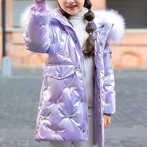 Duvet Enfants Fille Couleur unie Frais Zippé Extérieur Polyester Manteau Vêtements d'extérieur 4-12 ans Printemps Rose Claire